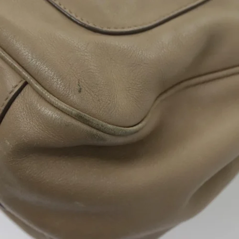 Salvatore Ferragamo Pre-owned Leather shoulder-bags Beige Dames