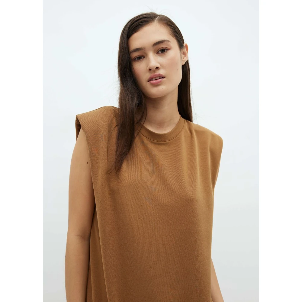 MbyM Bruine T-shirt jurk met schoudervullingen Stivian Brown Dames