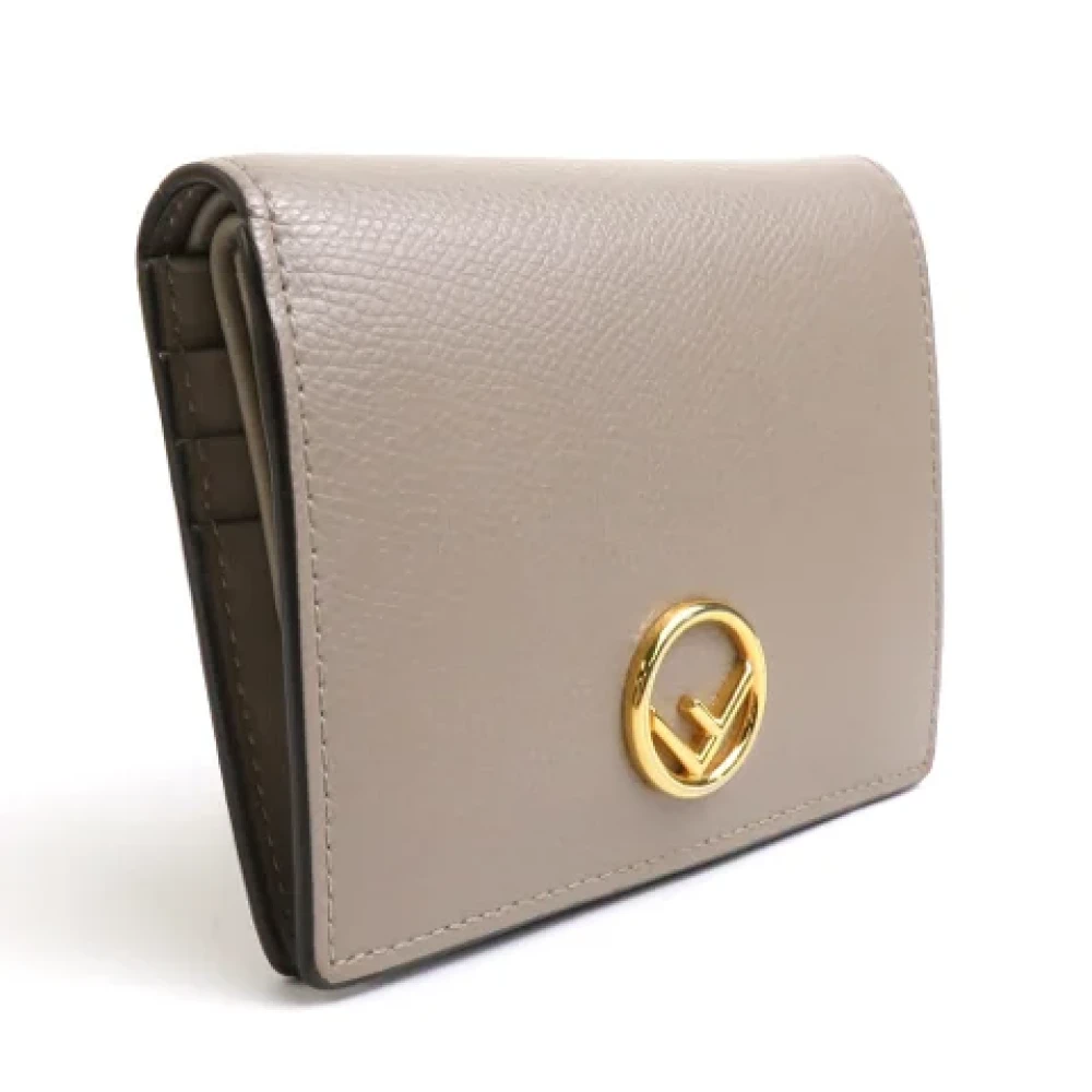 Fendi Vintage Pre-owned Leather wallets Beige Dames