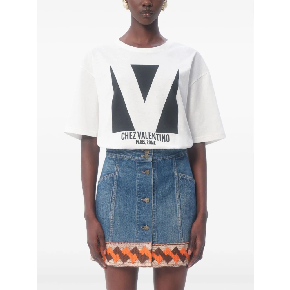 Valentino Garavani Witte Crewneck T-shirts en Polos White Dames