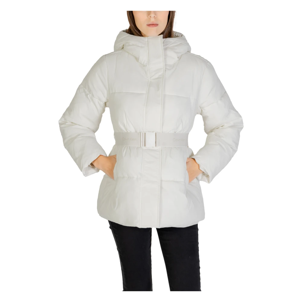 Calvin Klein Jeans Korte Pufferjas Vrouwen Herfst Winter White Dames