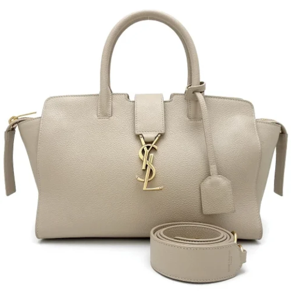 Yves Saint Laurent Vintage Pre-owned Leather handbags Beige Dames