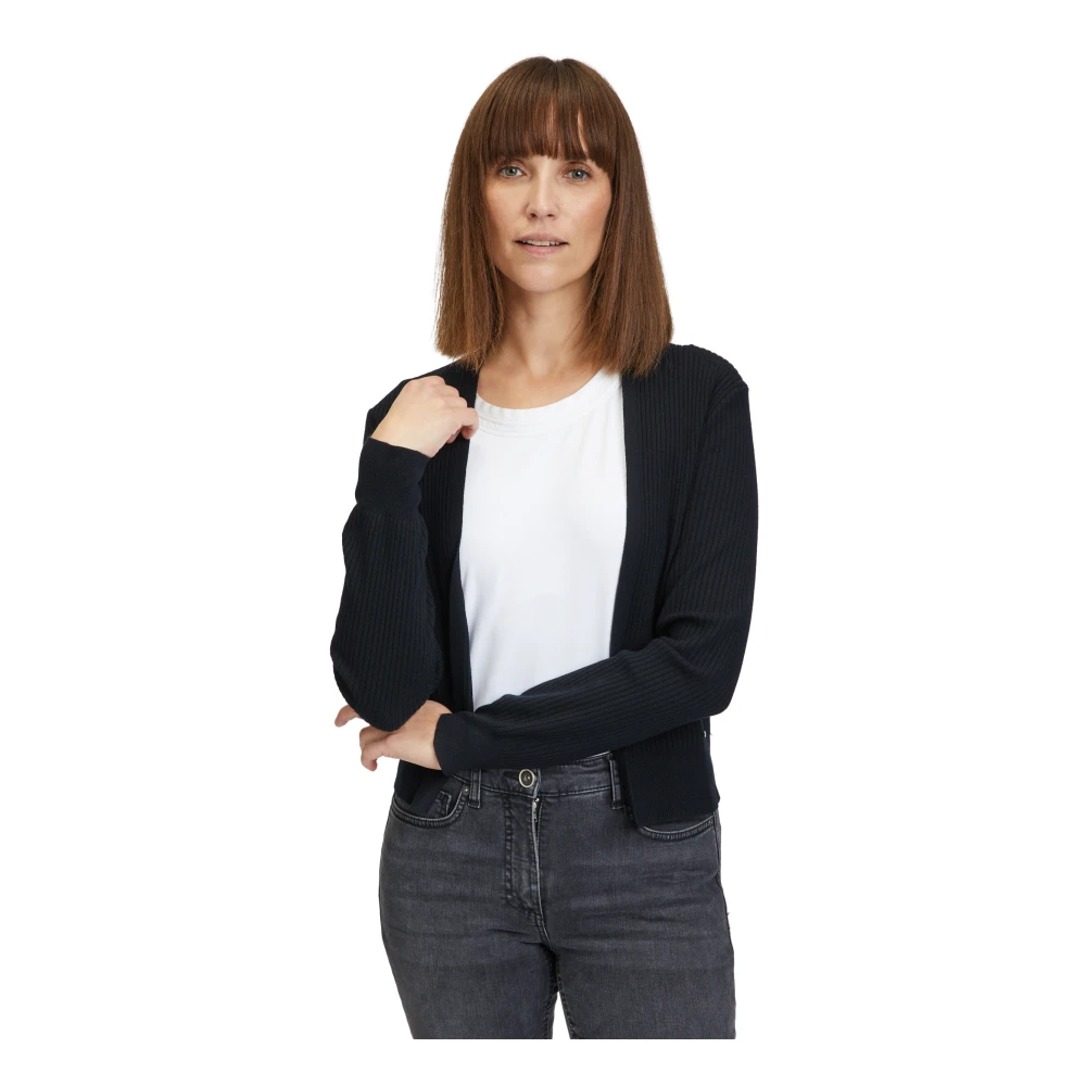 Betty & Co Geribbelde Fijngebreide Vest Black Dames