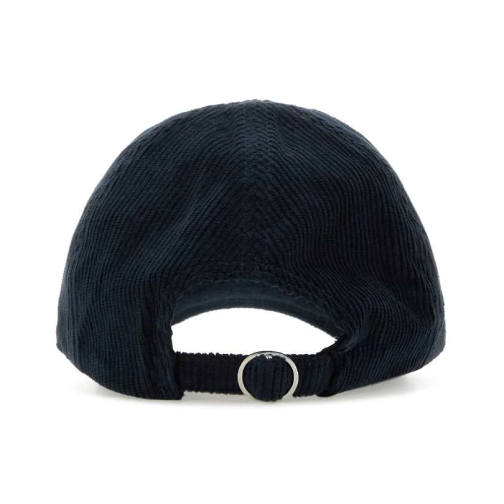 Emporio Armani Blauwe Corduroy Baseball Cap Blue Heren