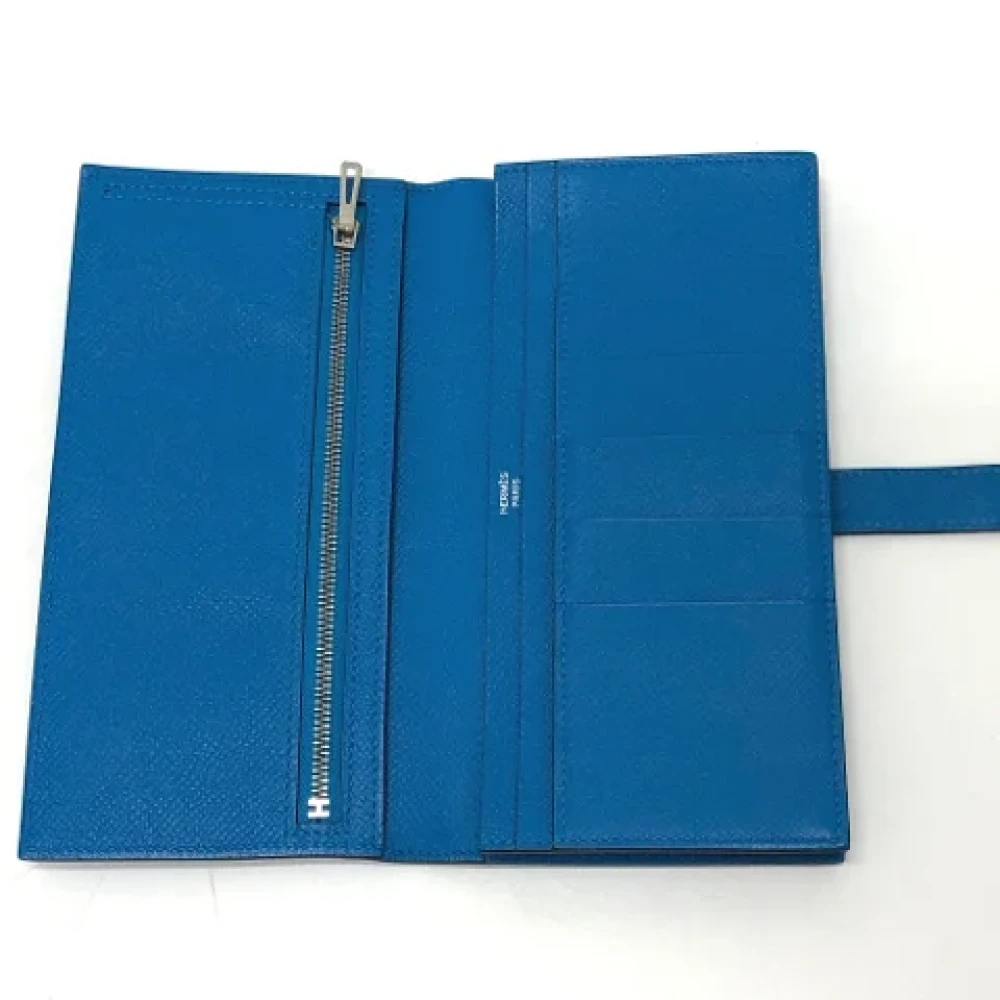 Hermès Vintage Pre-owned Leather wallets Blue Dames