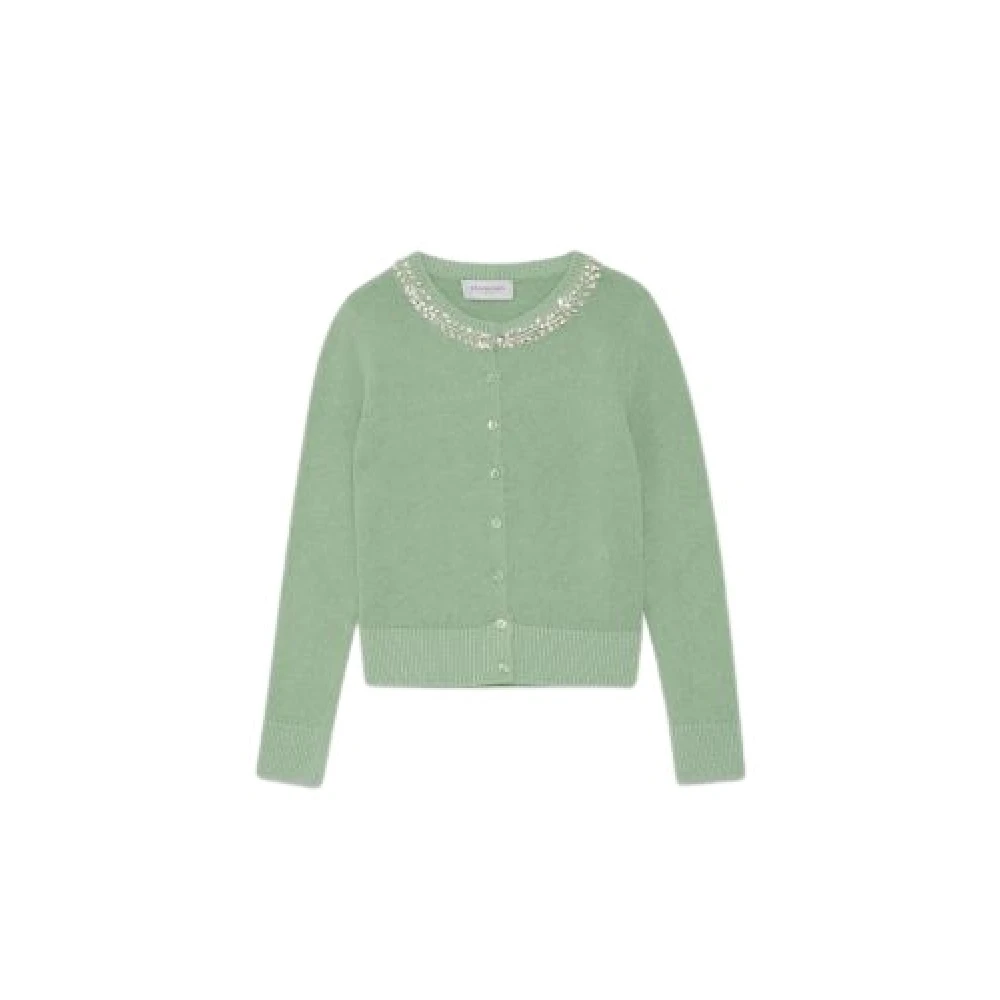 Ermanno Scervino Groene Juweel Hals Cardigan Green Dames