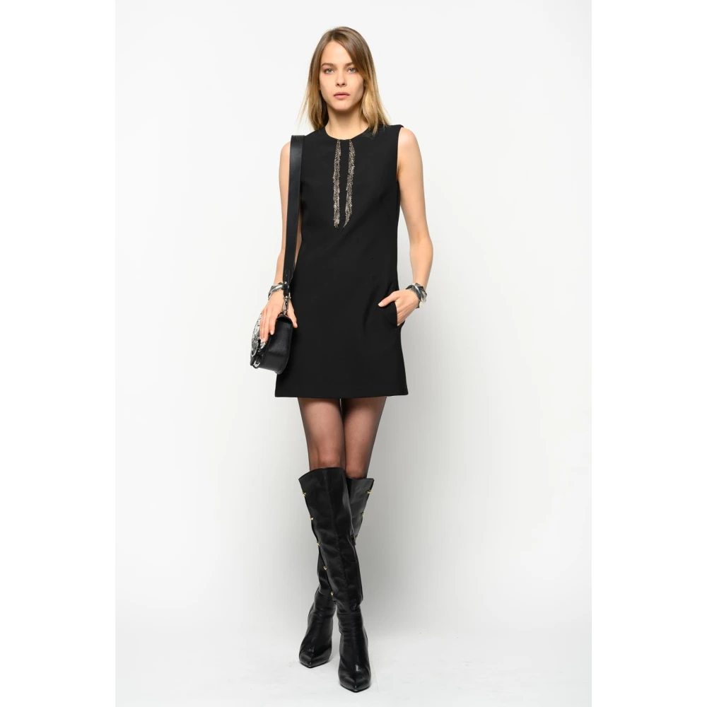 pinko Technische Gewapende Jurk Black Dames