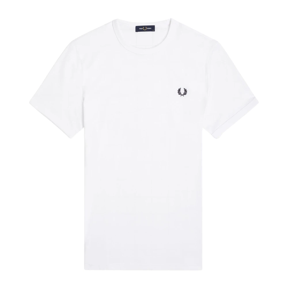 Fred Perry Men's White T-Shirts, 2XL, Ringer T-Shirt