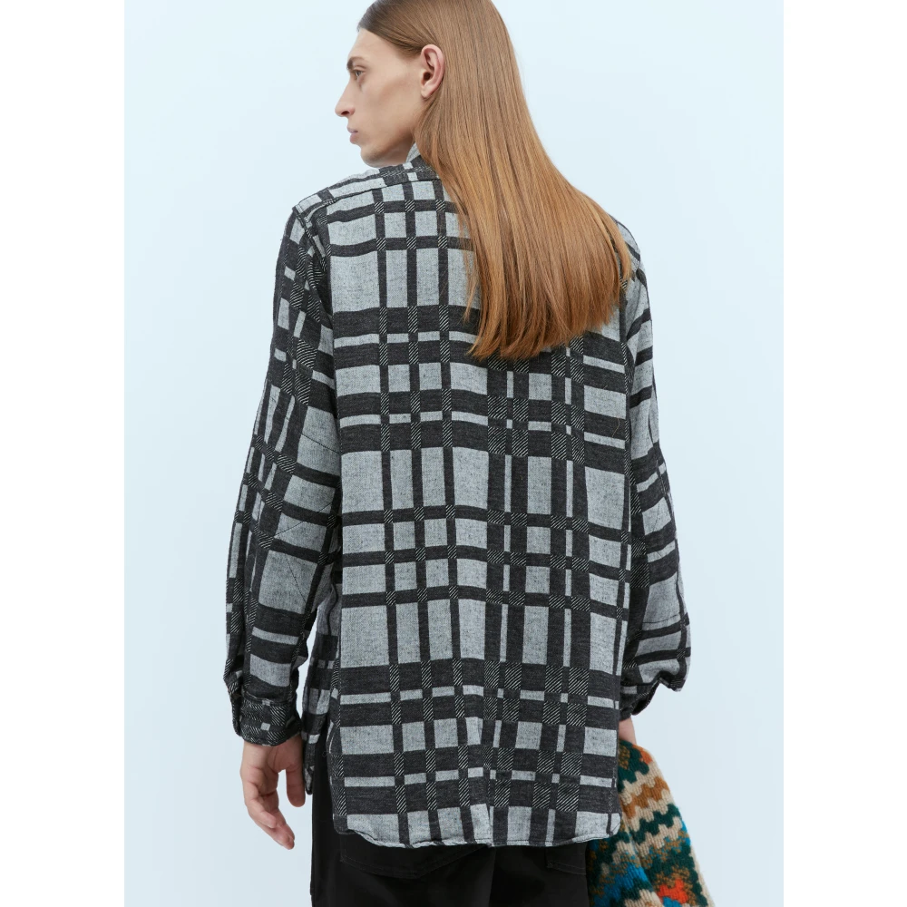Engineered Garments Geruite Katoenblend Werkoverhemd Gray Heren
