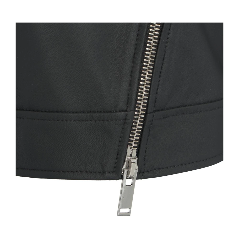 1972 Desa Stijlvolle Zwarte Leren Jas Ss25 Black Dames