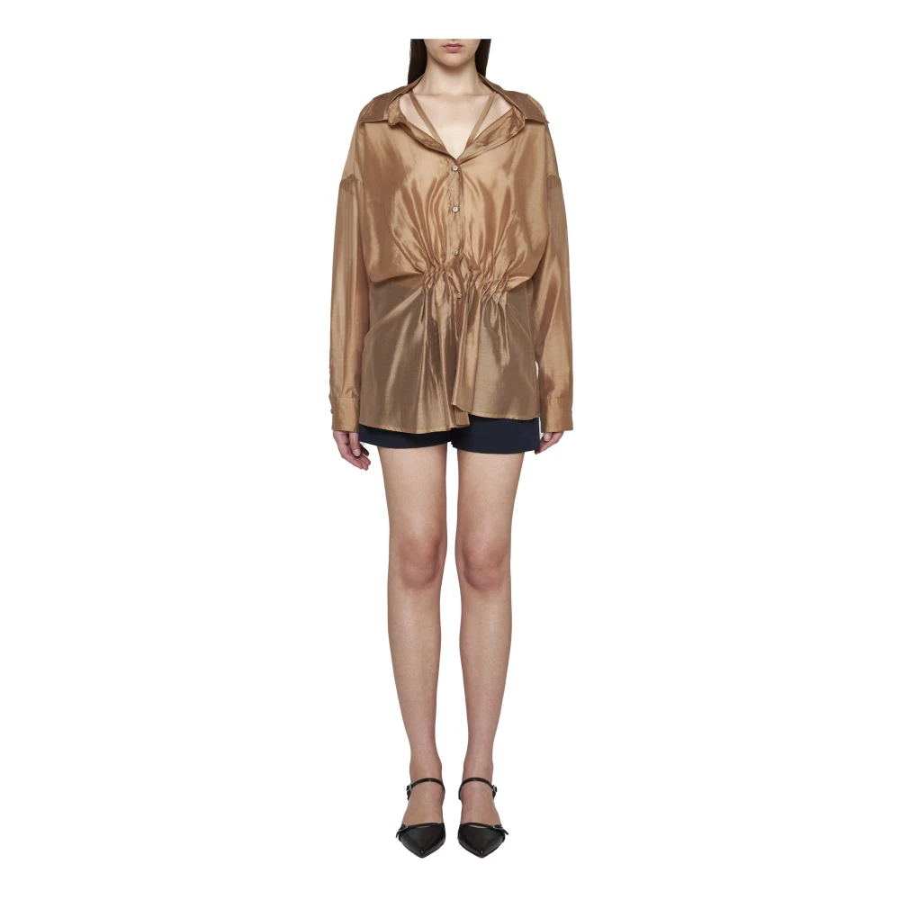 Blanca Vita Leren Bruine Overhemden Brown Dames