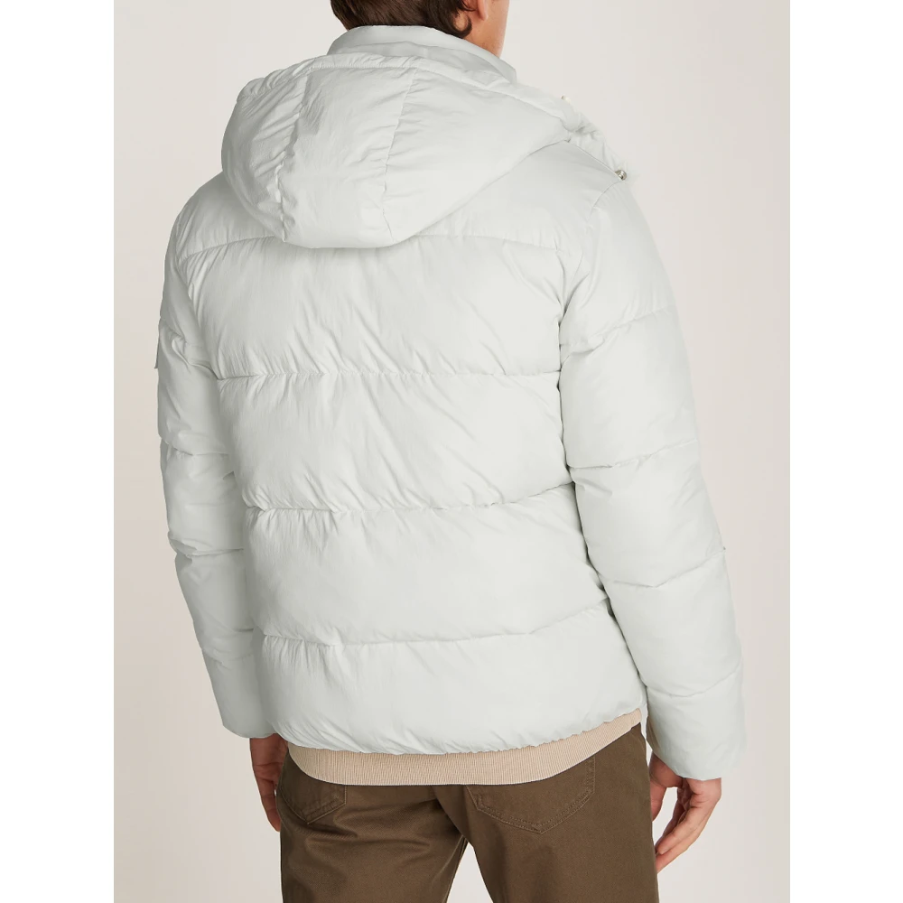 Calvin Klein Essentiële Ivoor Jassen met Capuchon White Heren