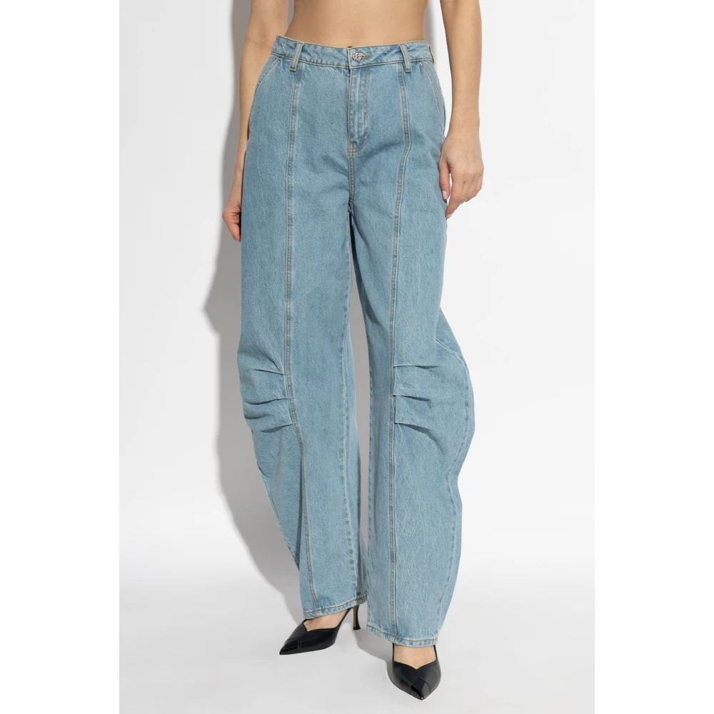 Rotate Birger Christensen Jeans met Stiksels op de Pijpen Blue Dames