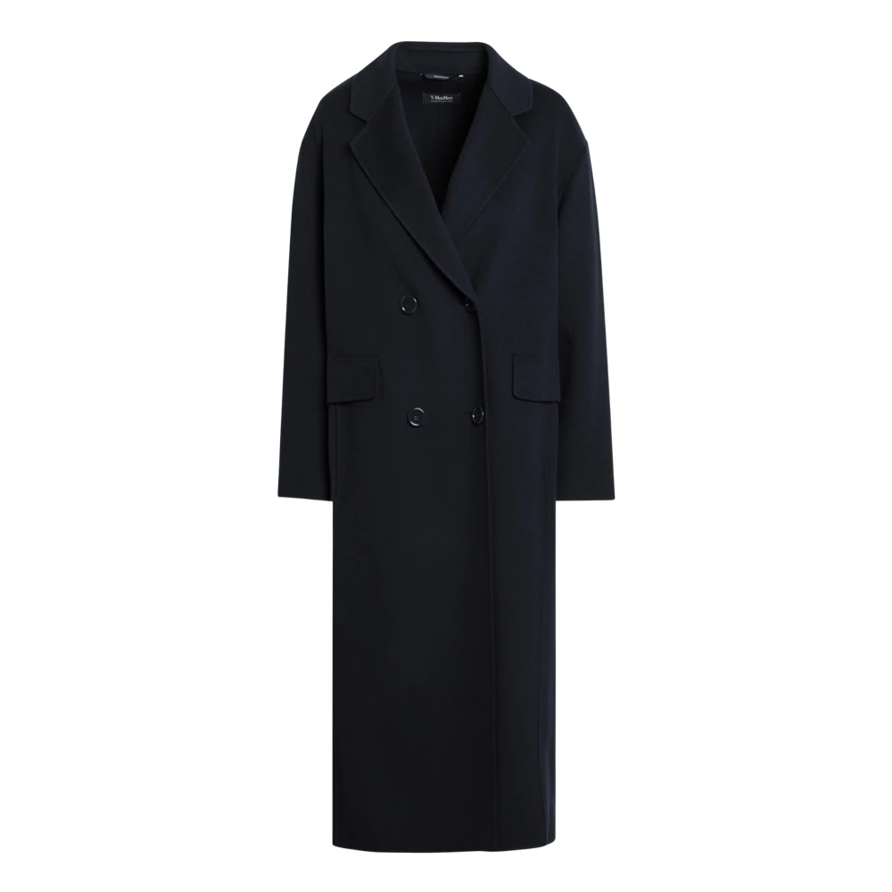 Max Mara Enkellange Jas Blue Dames