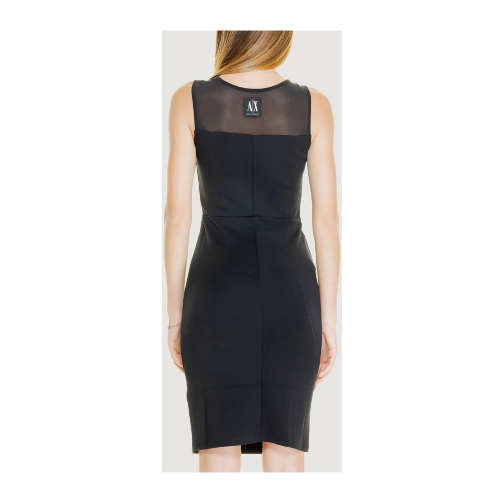Emporio Armani Zwarte Mouwloze Jurk Abito Smanicato Black Dames