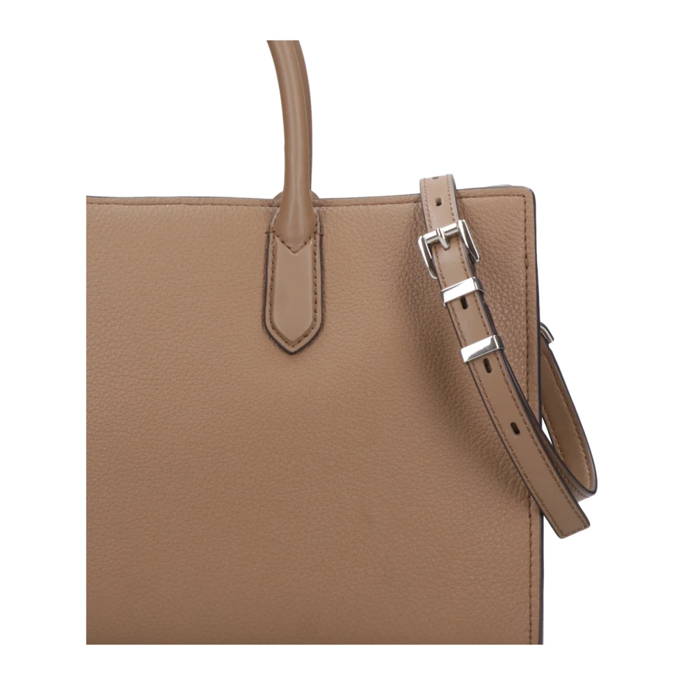 Michael Kors Schoudertas van generfd leer met logo Brown Dames