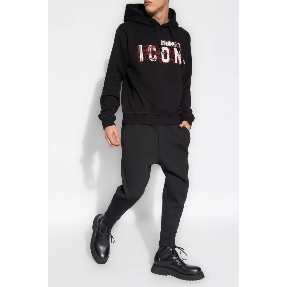 Dsquared2 Hoodie met logo Black Heren