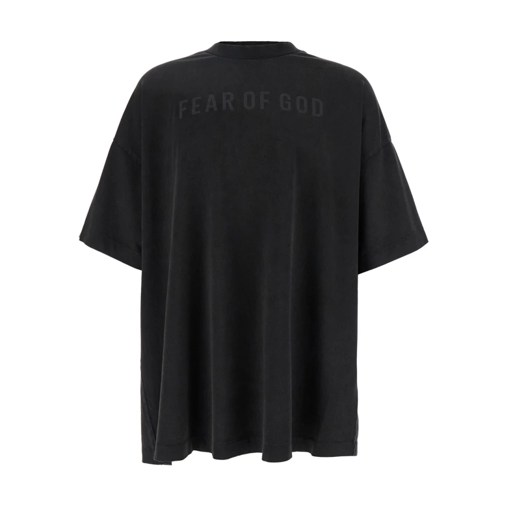 Fear Of God Zwarte Crew Neck Logo Print Sweater Black Heren
