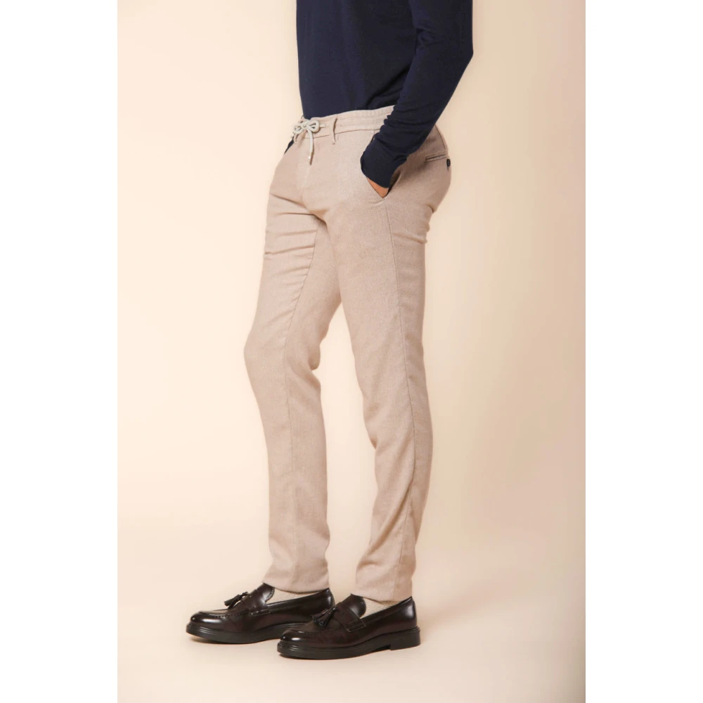 Mason's Slim Fit Flanellen Chino Jogger Broek Gray Heren