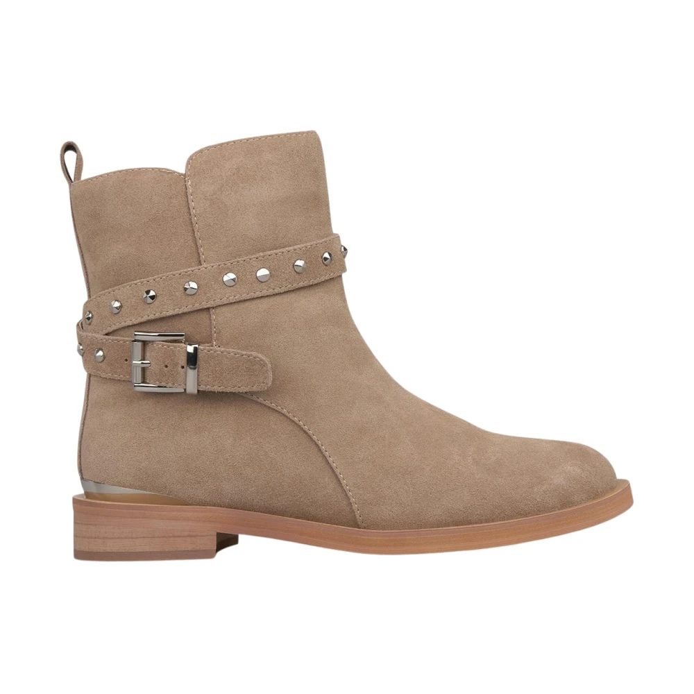 Alma En Pena Vrouw Bruin Schoenen Dames, 40 Eu, Platte Enkellaars Met Studs Details