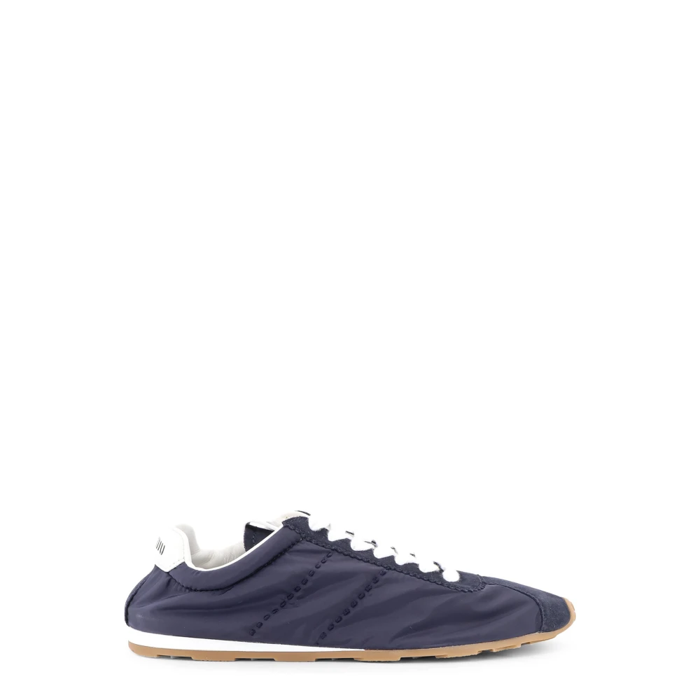 Miu Miu Plume Technical Fabric And Suede Trainers - Female - Sneakers - Blue - 6 Uk - Shoes - Image 2
