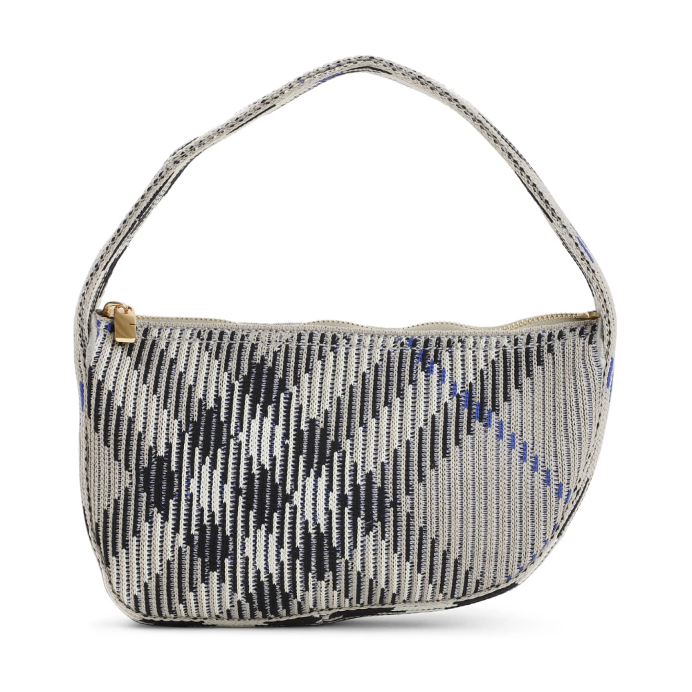 Burberry Check Baguette Tas Gray Dames