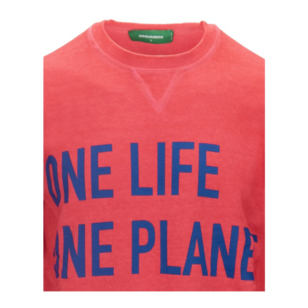 Dsquared2 Heren Pullover Sweatshirt met Ribbed Trim Red Heren