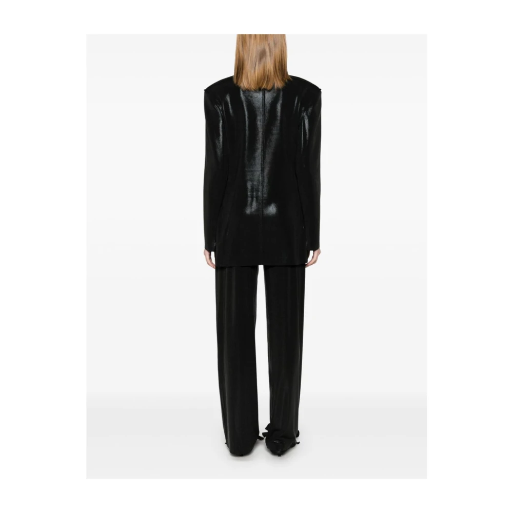 Norma Kamali Zwarte Jassen met Lamé Effect Black Dames