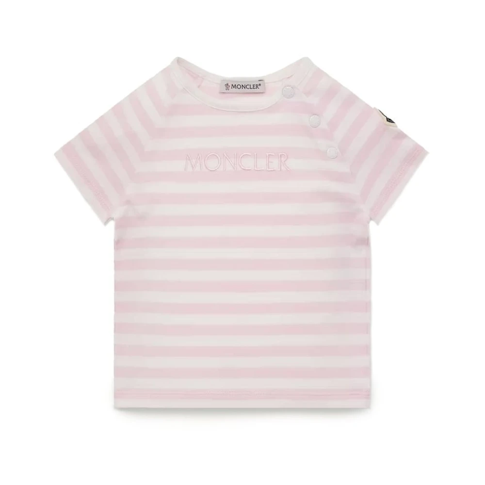 Moncler Unisex Kids Pink Kids Short Sleeve T-Shirts, 12 M, Cotton T-Shirt
