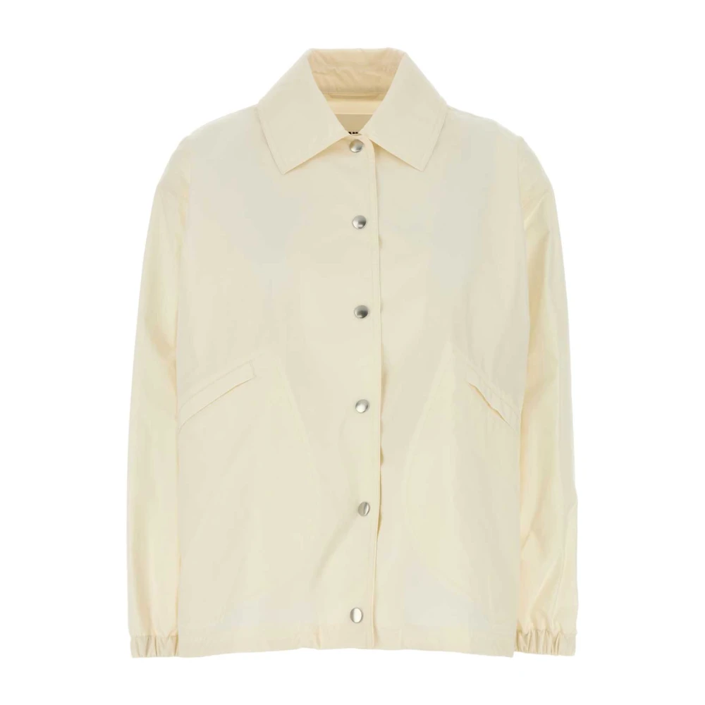 Jil Sander Elegant Ivory Cotton Jacket Beige Dames