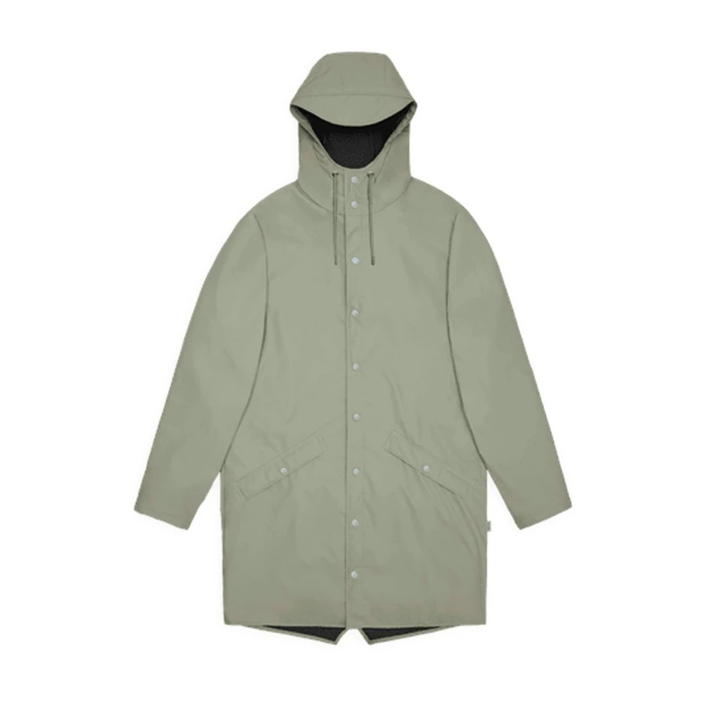 Rains Women's Green Rain Jackets,, Long Waterproof Rain Jacket Extra Large