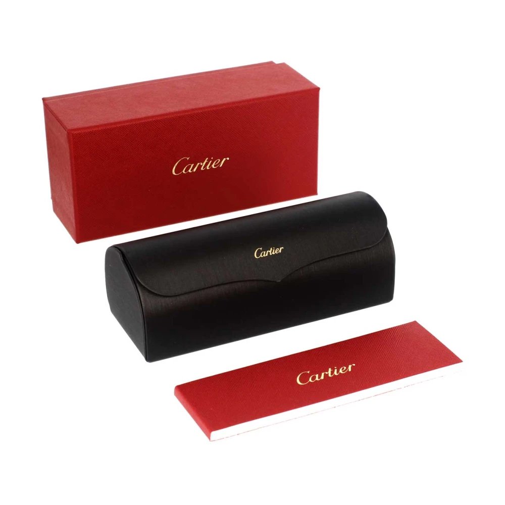 Cartier Vierkante brilmontuur met Double C-detail Black Dames