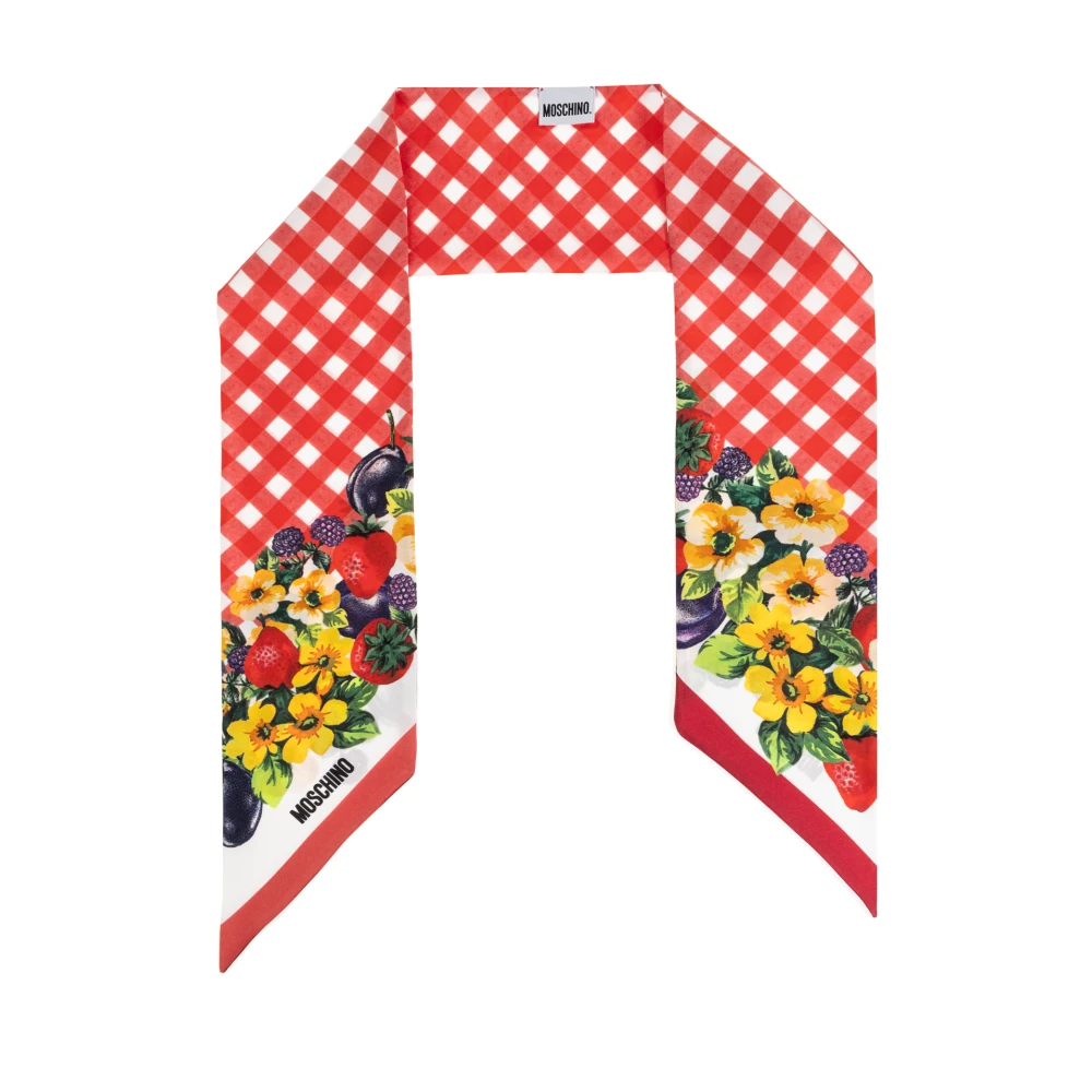 Moschino Sidenscarf med tryck Red, Dam