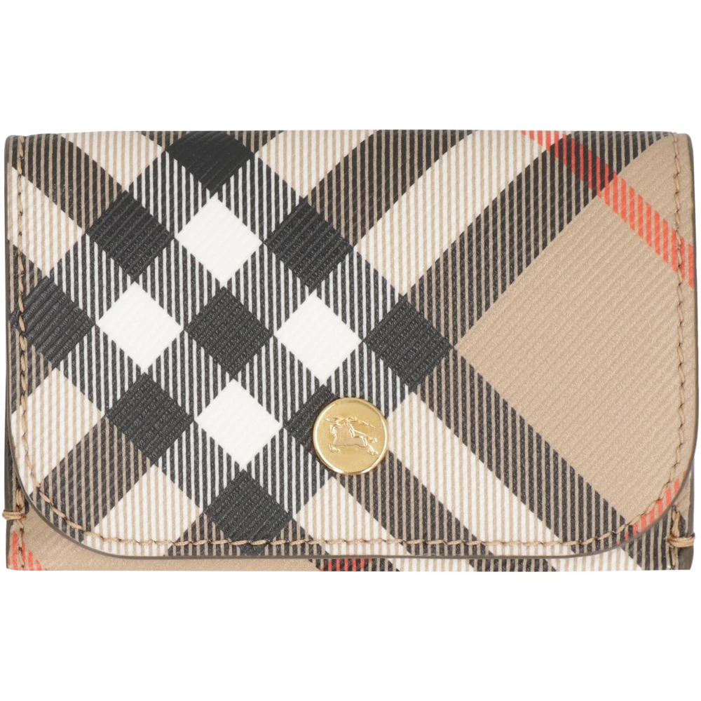 Burberry Geruit Motief Portemonnee Beige Dames