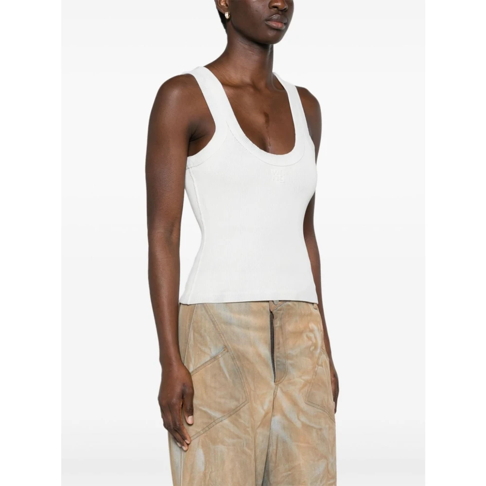 alexander wang Tanktop met reliëflogo White Dames