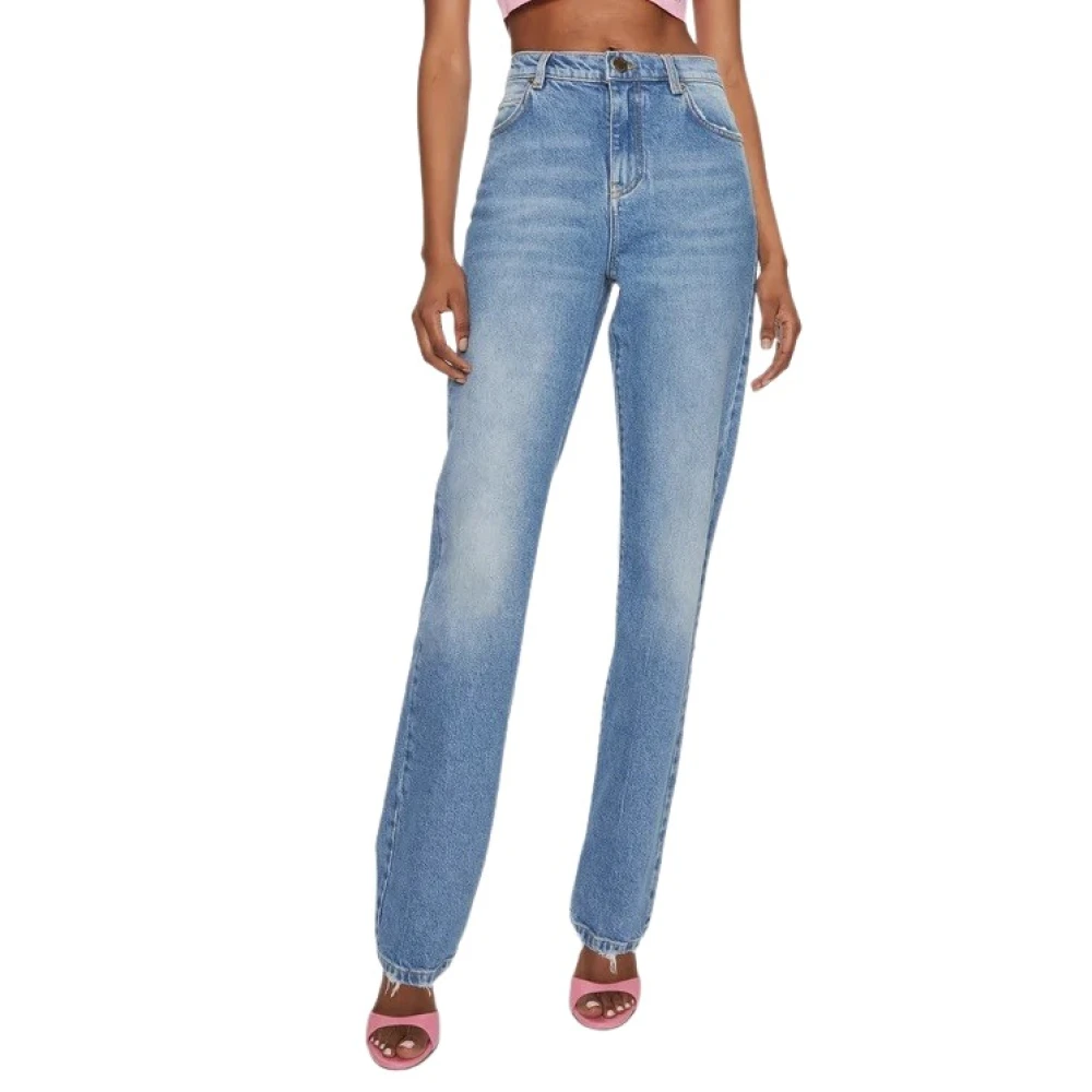 Pinko Blue Straight Fit Jeans, Female, W28, Stylish Straight Jeans