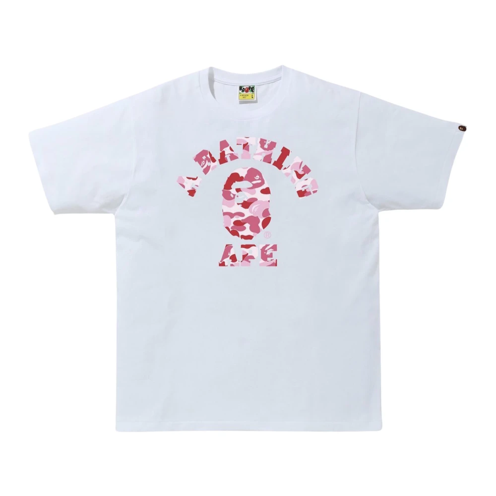 A Bathing APE Camo College Tee White Pink Blue Heren
