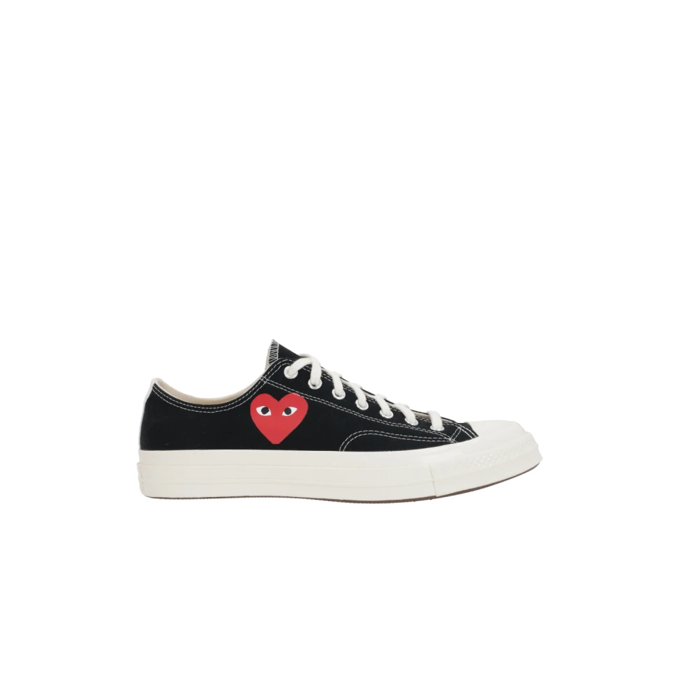 Comme des Garçons Play Svarta Heart Low-Top Canvas Sneakers Black, Herr