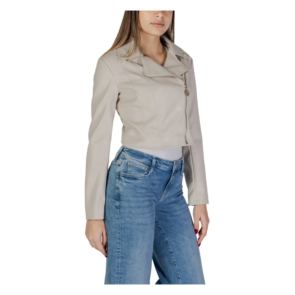 Guess Beige V-Neck Blazer met Zijrits Beige Dames