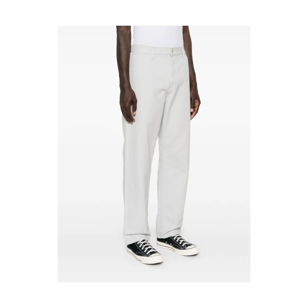 Carhartt WIP Grijze Canvas Straight Leg Broek Gray Heren