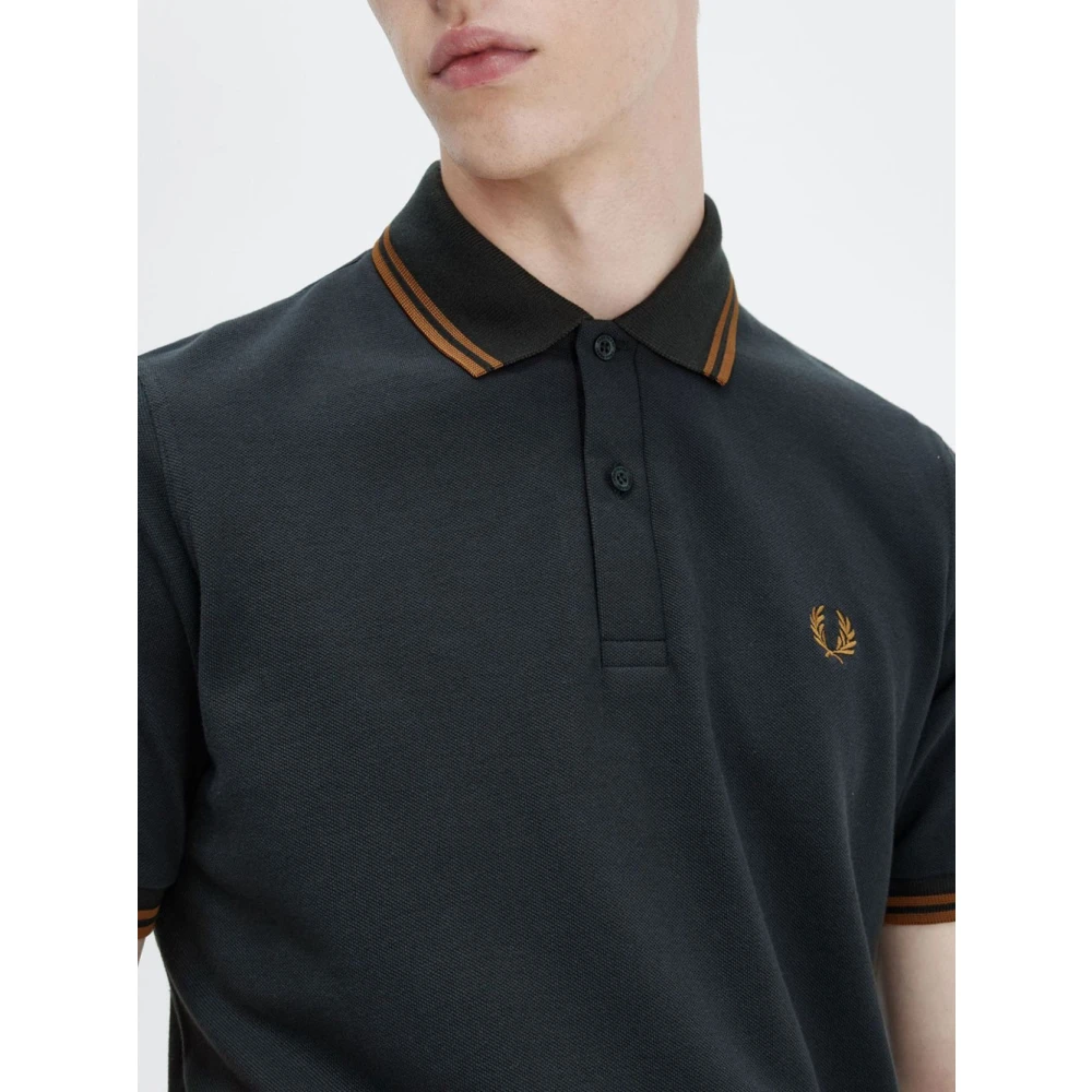 Fred Perry Klassiek Poloshirt Nachtgroen Karamel Black Heren