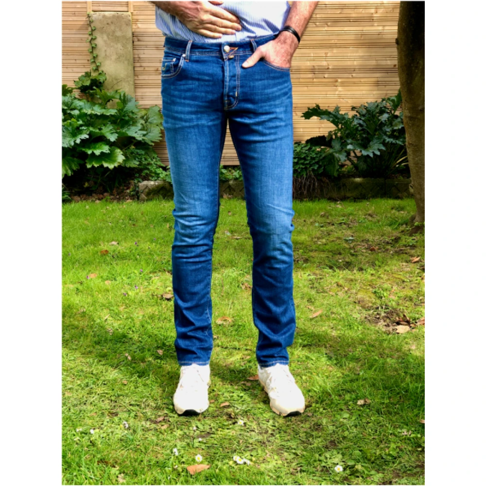 Jacob Cohën Slim Fit Jeans van Katoenmix met Geborduurde J Zak Blue Heren