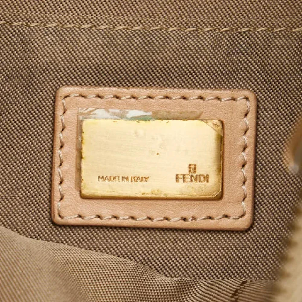 Fendi Vintage Pre-owned Canvas shoulder-bags Beige Dames