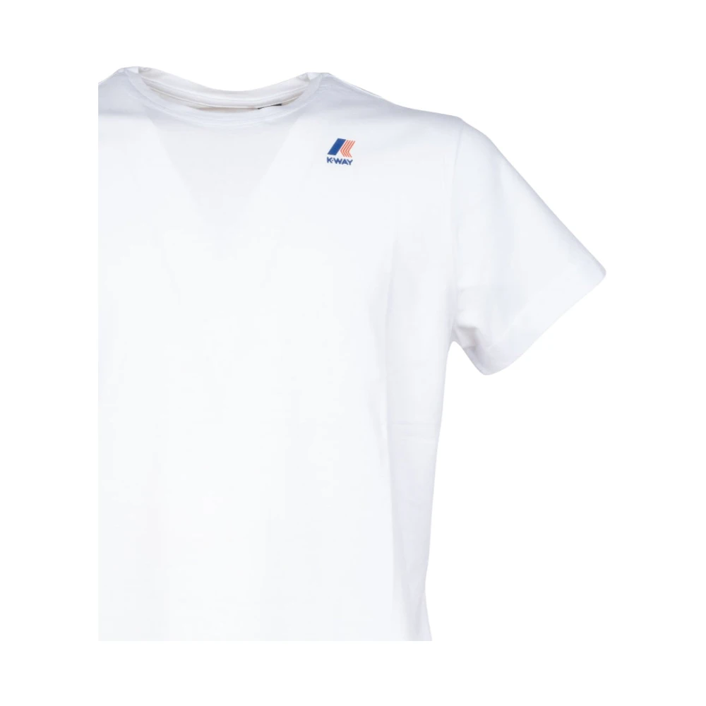 K-way Witte Edouard T-shirt met Kleurig Logo White Heren