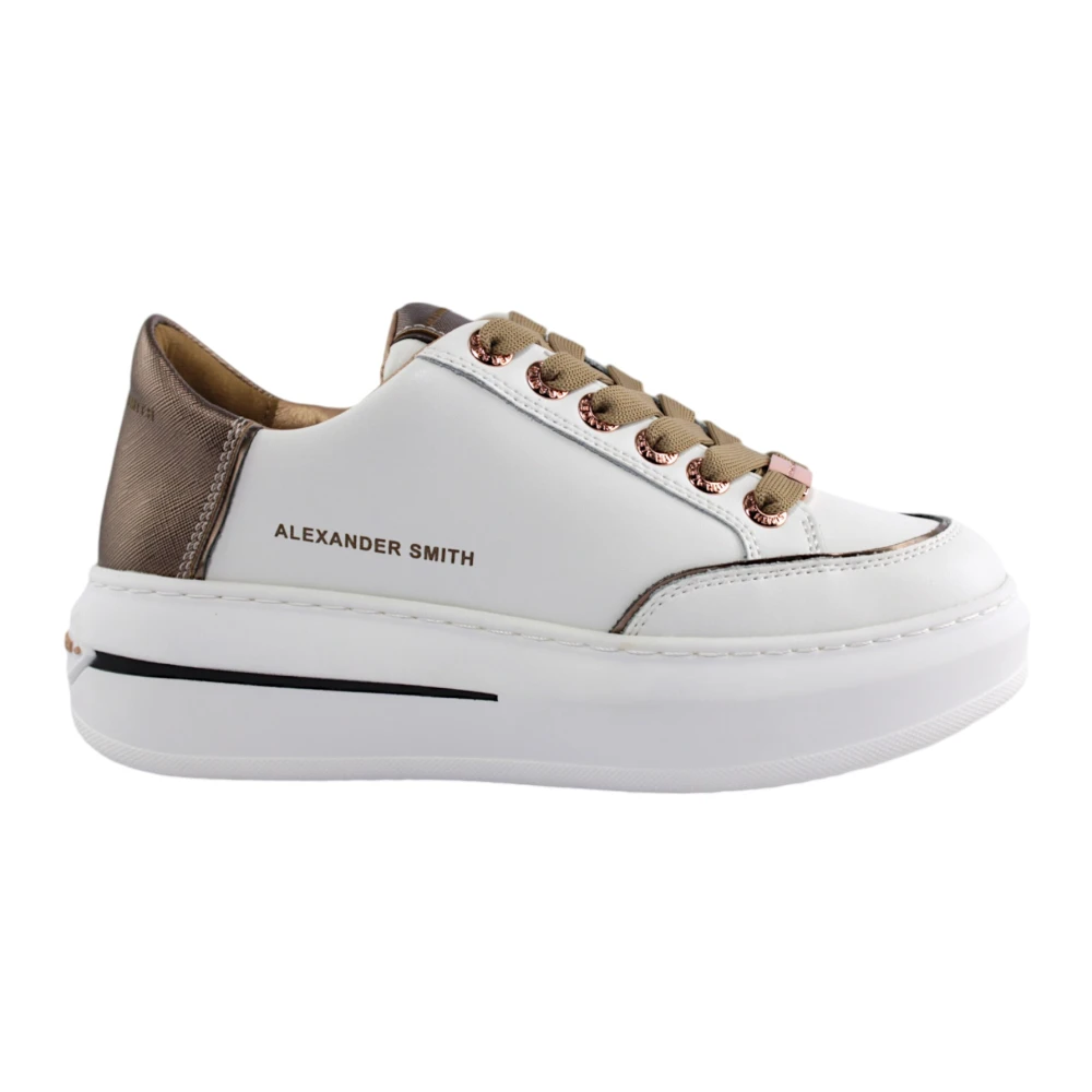 Alexander Smith Koper Donker Sneakers Dames Schoenen Wit
