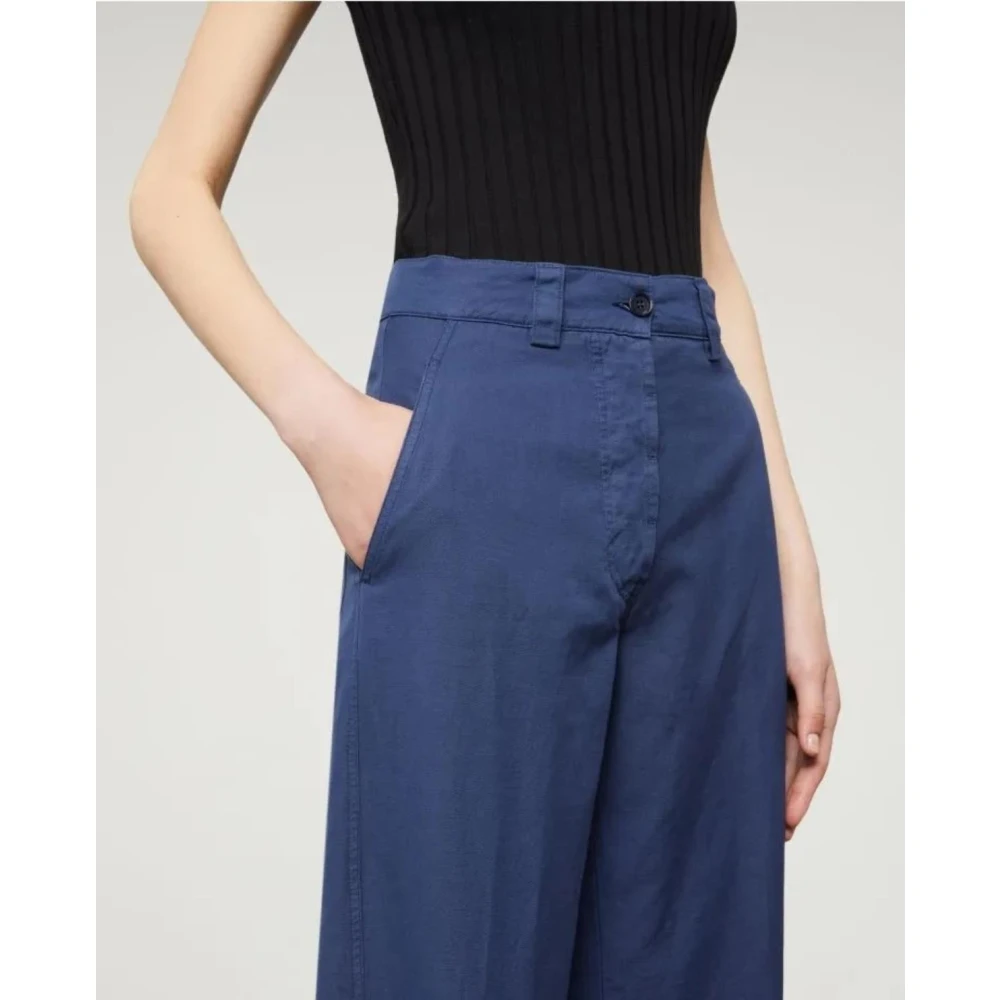 Aspesi Casual Katoenen Broek Blue Dames