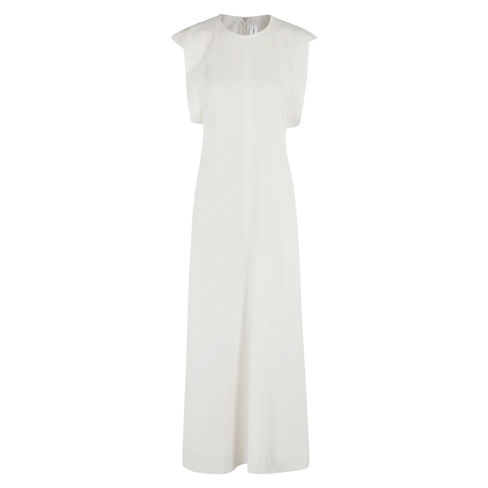 Victoria Beckham Elegante Midi Jurk met Kapmouwen White Dames