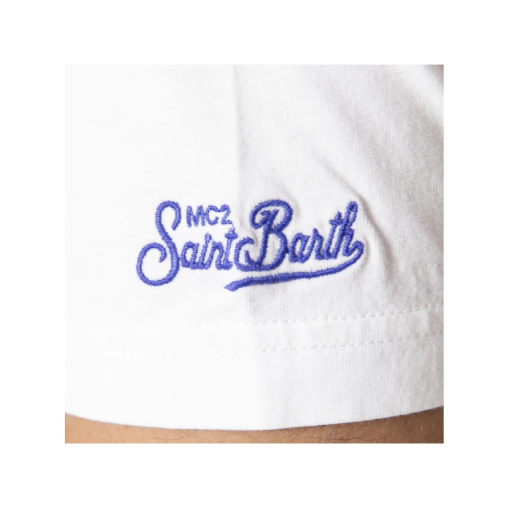 MC2 Saint Barth Wit Geborduurd T-shirt White Heren