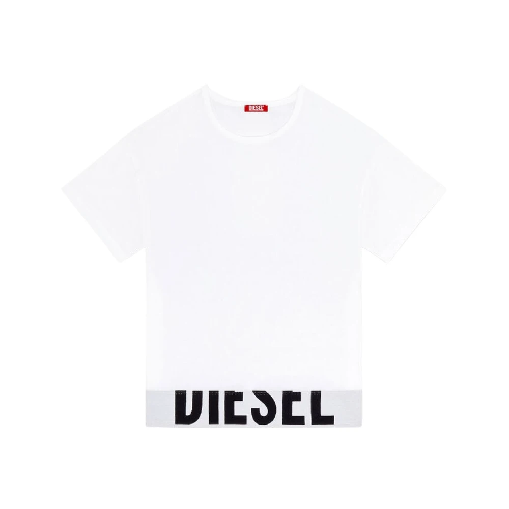 Diesel Vrouw Wit Tops Dames, M, Katoen, Uftee Sport Cropped T-Shirt