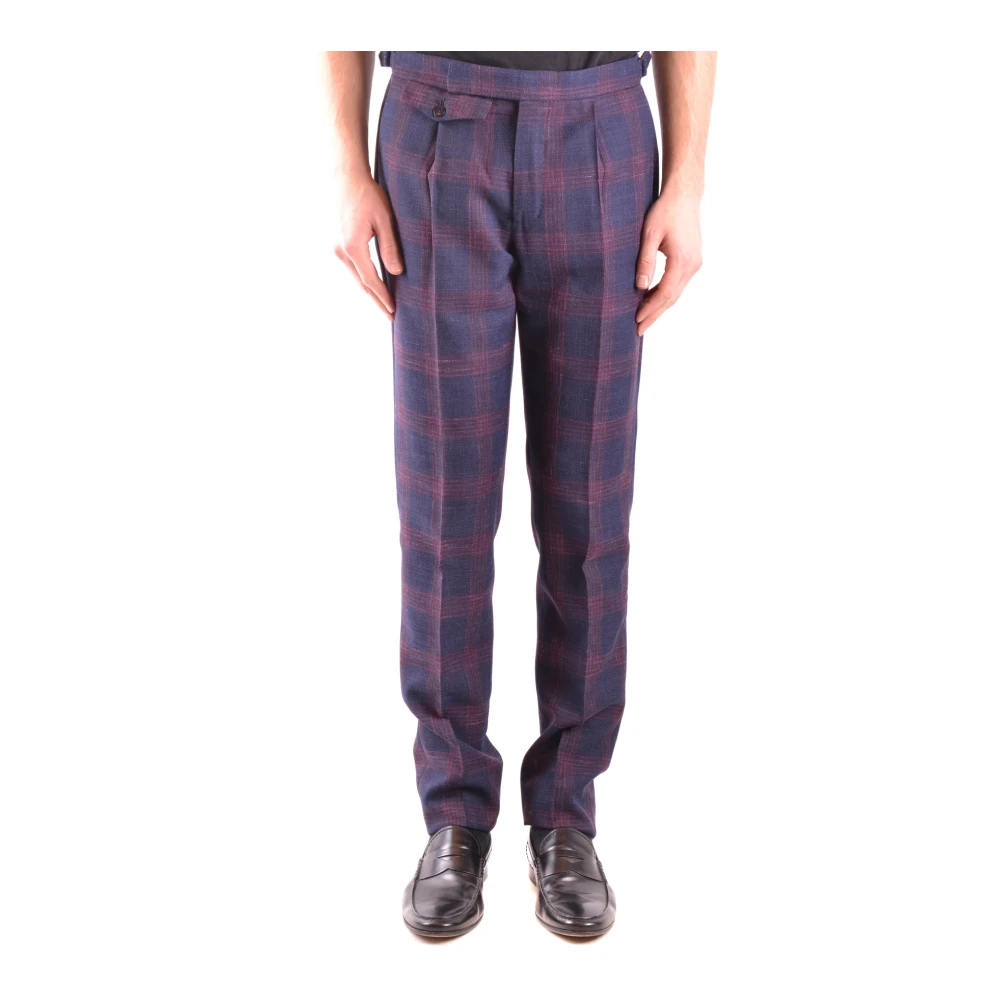 Incotex Men's Blue Wide Trousers